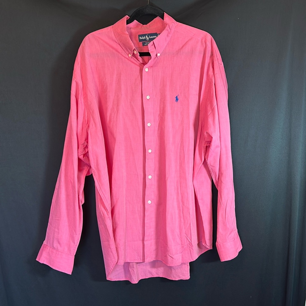 Polo by Ralph Lauren Xtra Large pink linen long sleeve shirt.